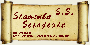Stamenko Sisojević vizit kartica